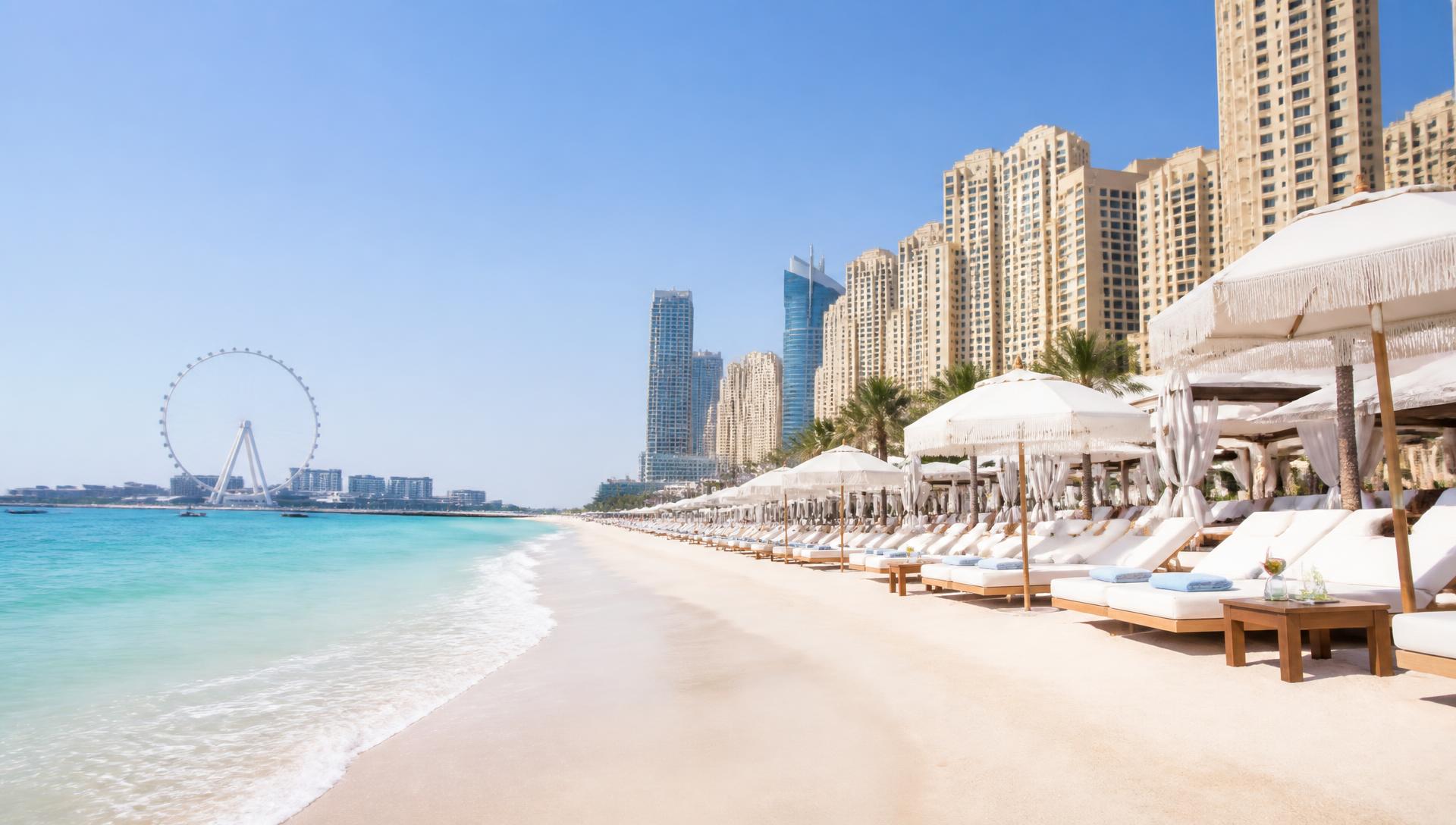 JBR beachfront in Dubai with turquoise sea